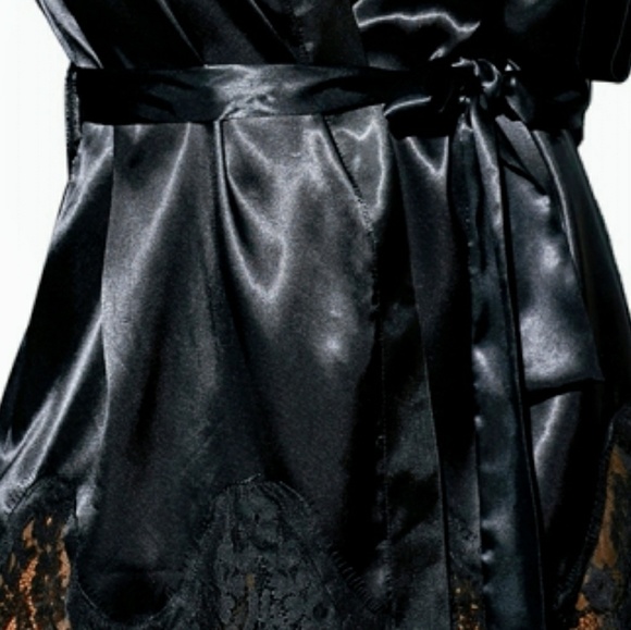 New Satin Black Robe - Picture 3 of 5